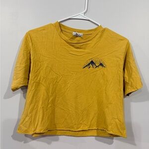 Full Tilt Mustard Graphic Crop Top